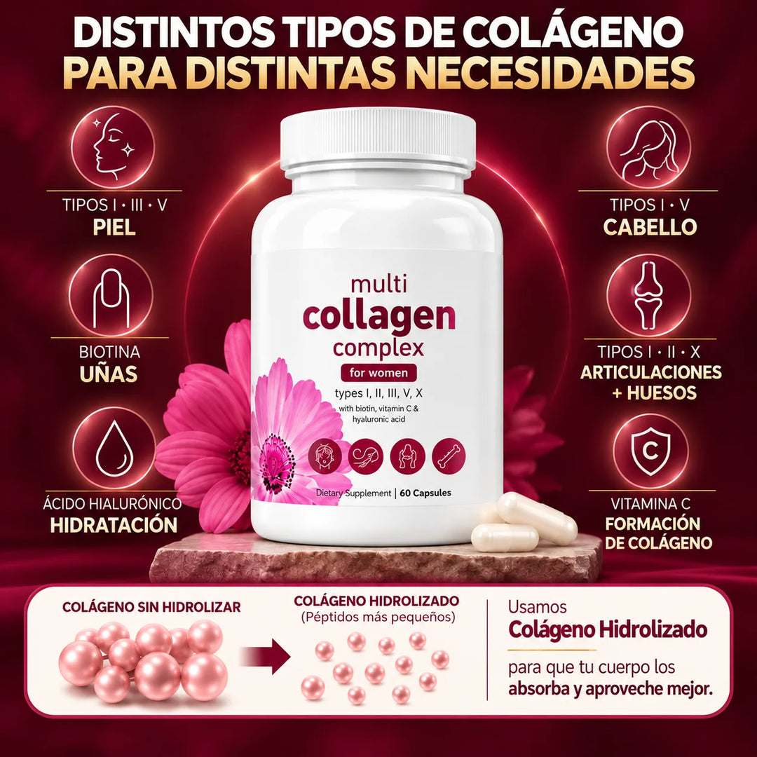 Multicolágeno 8 en 1: distintos tipos de colágeno