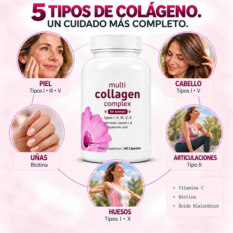 Multicolágeno 8 en 1: 5 tipos de colágeno